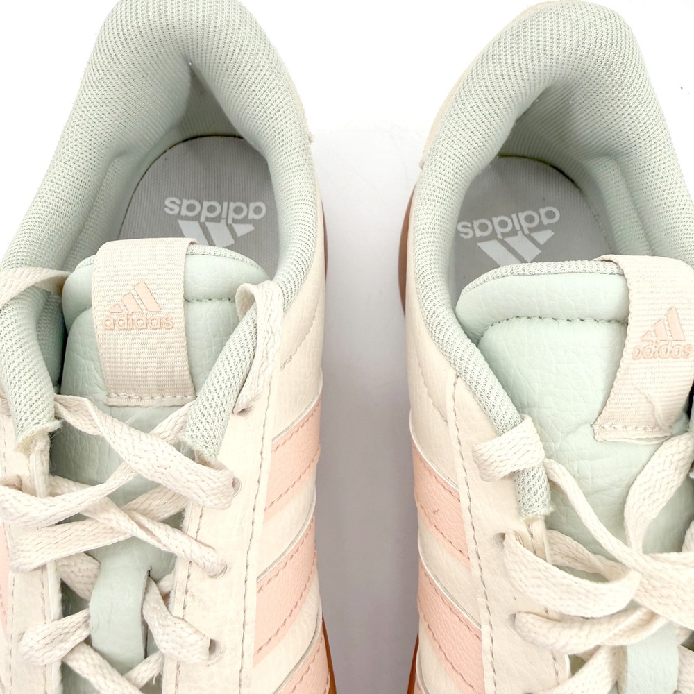 Adidas VL Court Bold Sneakers Womens 8.5 Cream Pink Gum Platform Low Preppy - Picture 4 of 8